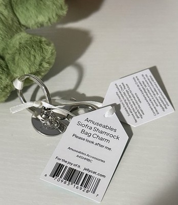 Jellycat Amuseables Siofra Shamrock Bag Charm BNWT & Dust Bag