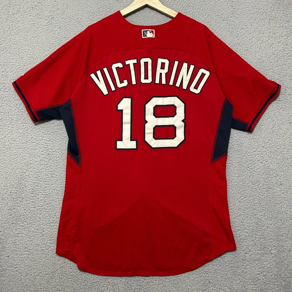 Boston Red Sox #18 Shane Victorino Majestic Jersey Men 48 Red MLB Baseball - Image 2 of 4