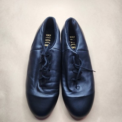 Bloch Black Leather Lace Up Tap Dance Shoes Women's Size 8M Theater Ballet