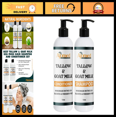 Handmade Beef Tallow Shampoo & Conditioner Set - Unscented, Moisturizing, Sulfat