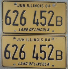 Matched Pair Illinois Truck License Plate