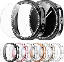 6 6 Pack Bling Case For Samsung Galaxy Watch 8 44mm HD Anti-Fog Screen Protector