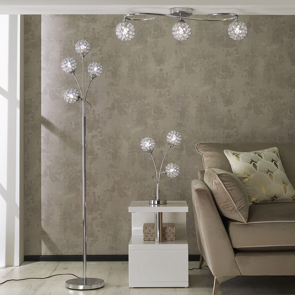 3 Light Ceiling Light in a Chrome Finish and Acrylic Balls Decorative Lights