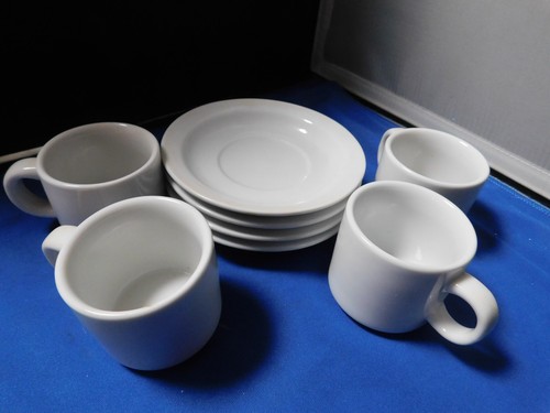 PIER ONE WHITE DEMITASSE ESPRESSO CUPS AND SAUCE/SET OF FOUR - Picture 4 of 4