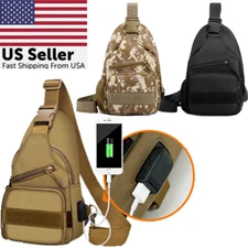 Tactical Backpack Mens Sling Shoulder Bag Molle Travel Chest Pack Outdoor Hiking