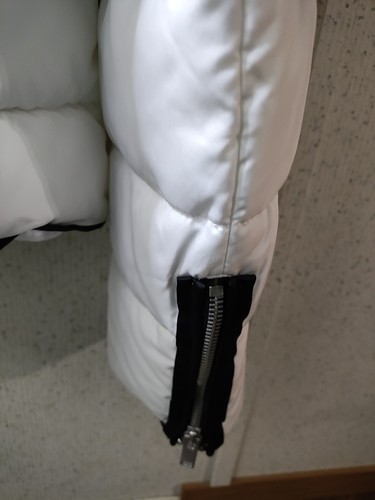 Mark Alan New York Puffer Jacket donna XL bianco pelliccia sintetica orlo foderato - Foto 15 di 16