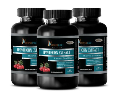 blood pressure supplement - HAWTHORN BERRY Extract Capsules 665mg - 3 Bottles