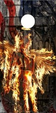 American Flaming Angel LAMINATED Cornhole Wrap Bag Toss Skin Decal