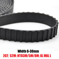 Black Rubber Open Ended Timing Belt 2GT S2M 3M 5M 8M L XL MXL Width 6mm-30mm