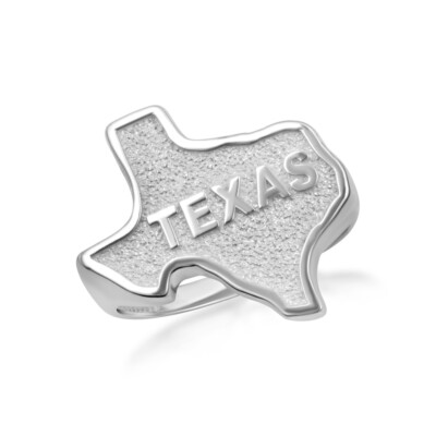 .925 Sterling Silver Texas State Map Ring