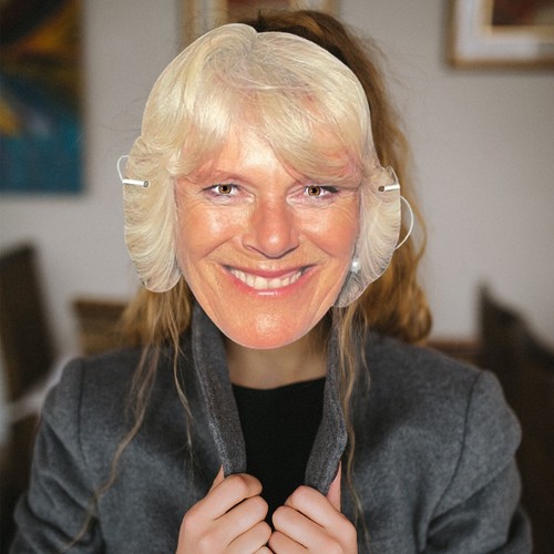 Königin Camilla Parker Gesichtsmaske Kostüm Royal Event Kostüm Straßenfest - Bild 5 von 11