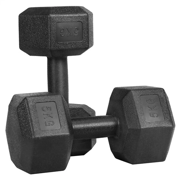 Lot de 2 Haltères Musculation Fitness Hexagone à Domicile Poids 2x5kg/7,5kg/10kg - Photo 1/1