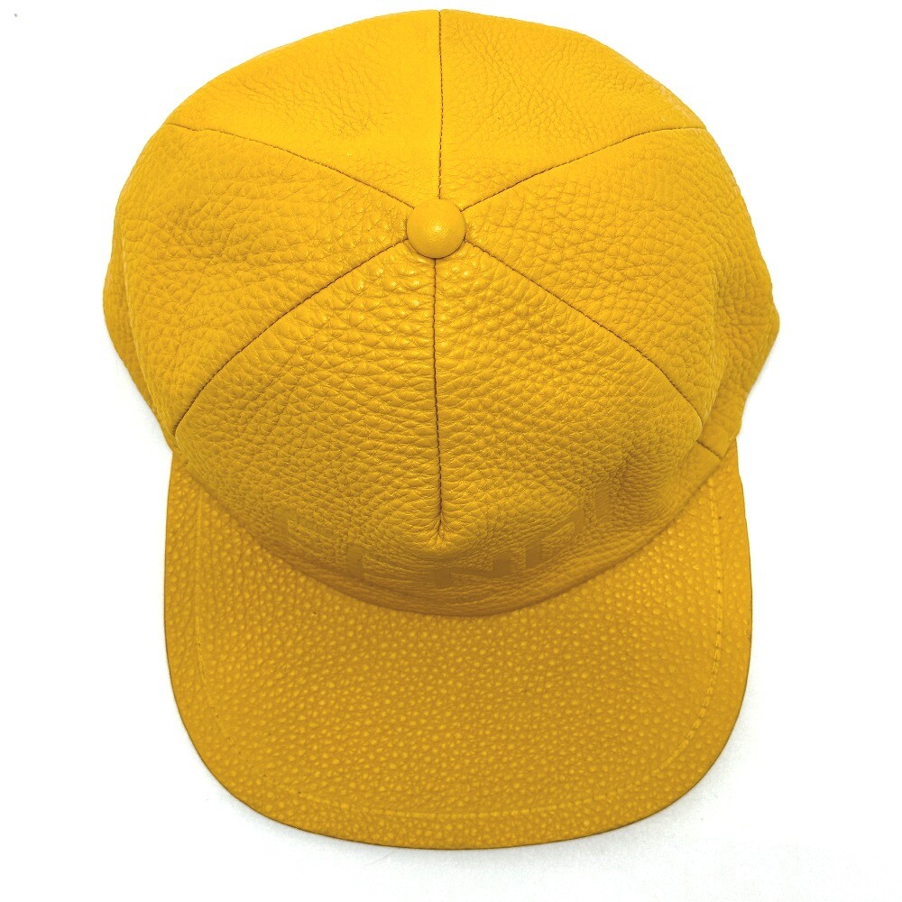 FENDI FXQ768 logo cap Leather yellow | eBay display picture 2