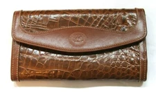 Brahmin Vintage Envelop Croco Embossed Leather Wallet