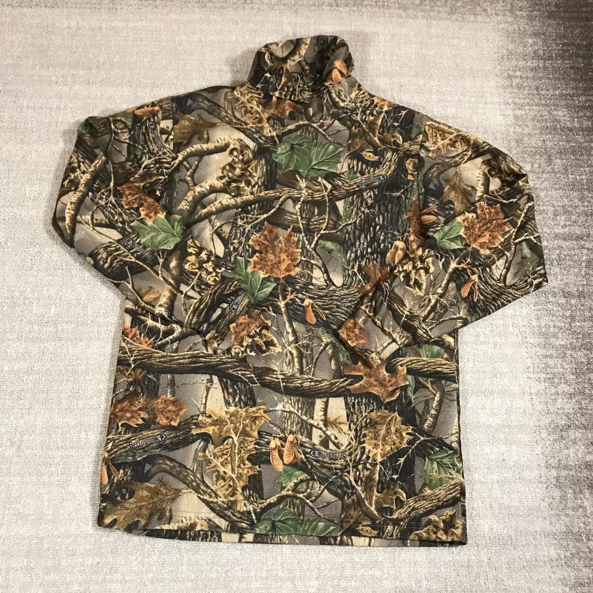 Cabela Sweater Mens Medium Pullover Real Tree Camo Hunting Turtle