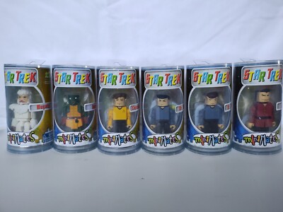 Star Trek Mini Mates Kirk, Spock, McCoy, Mugatu, Gorn, Khan Art Asylum Figures 