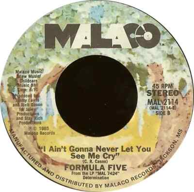 Formula V Part Time Lover, Full Time Fool Vinyl Single 7inch Malaco Records