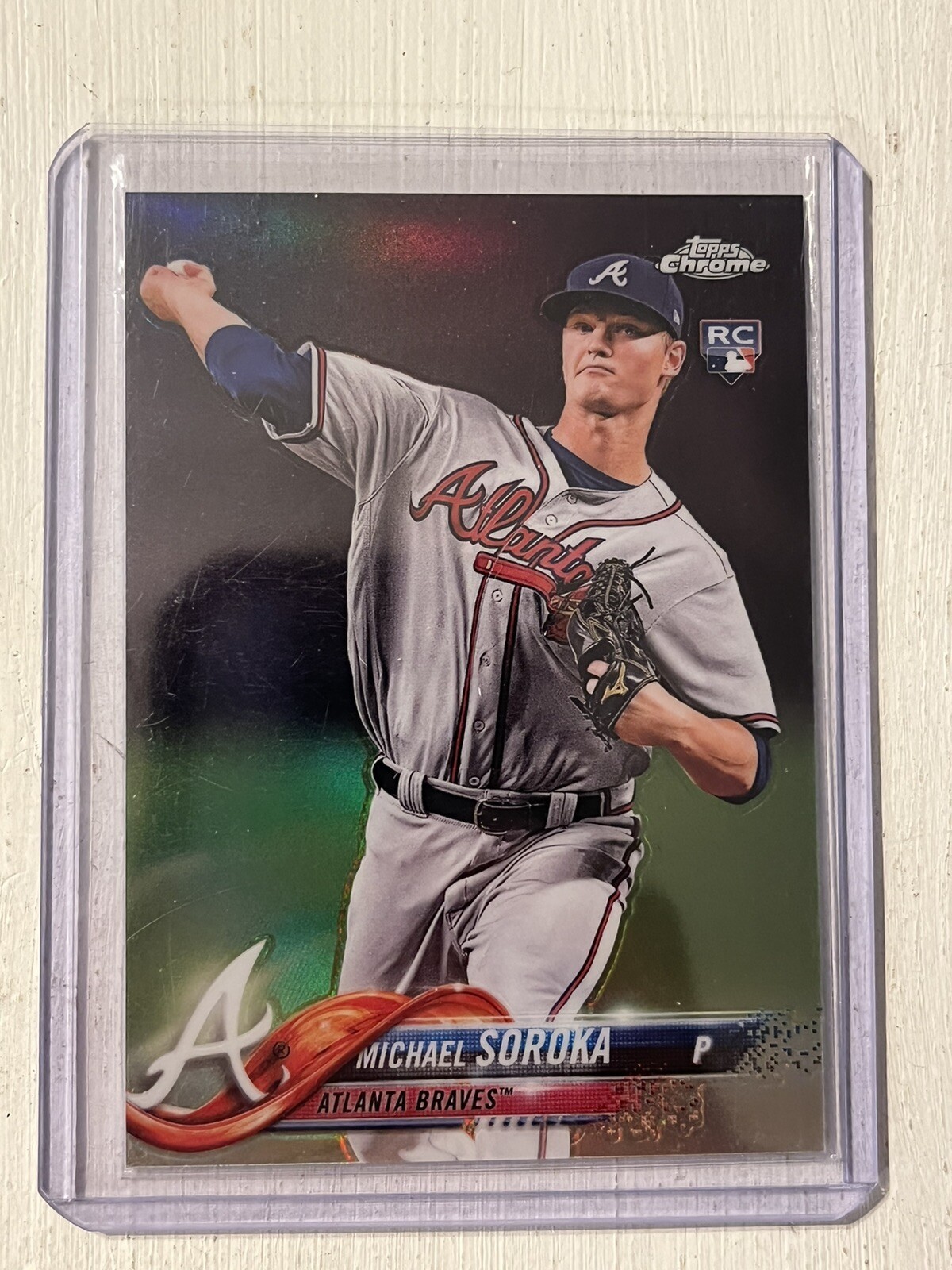 2018 Michael Soroka Braves Topps Chrome HMT16 Refractor 24/250 RC Rookie Update