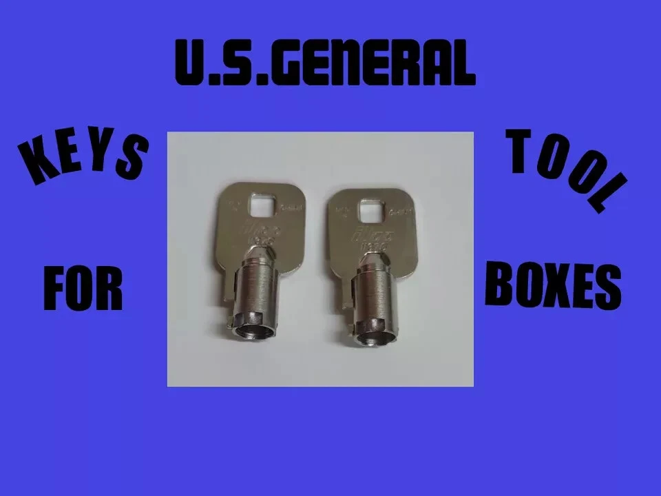 U.S. GENERAL SET OF TWO KEYS 0505 TUBULAR TOOL BOX REPLACEMENT KEY FREE SHIPPING
