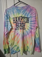 Destinations USA Tie Dye Shirt Hampton Beach New Hampshire Size L Made In USA