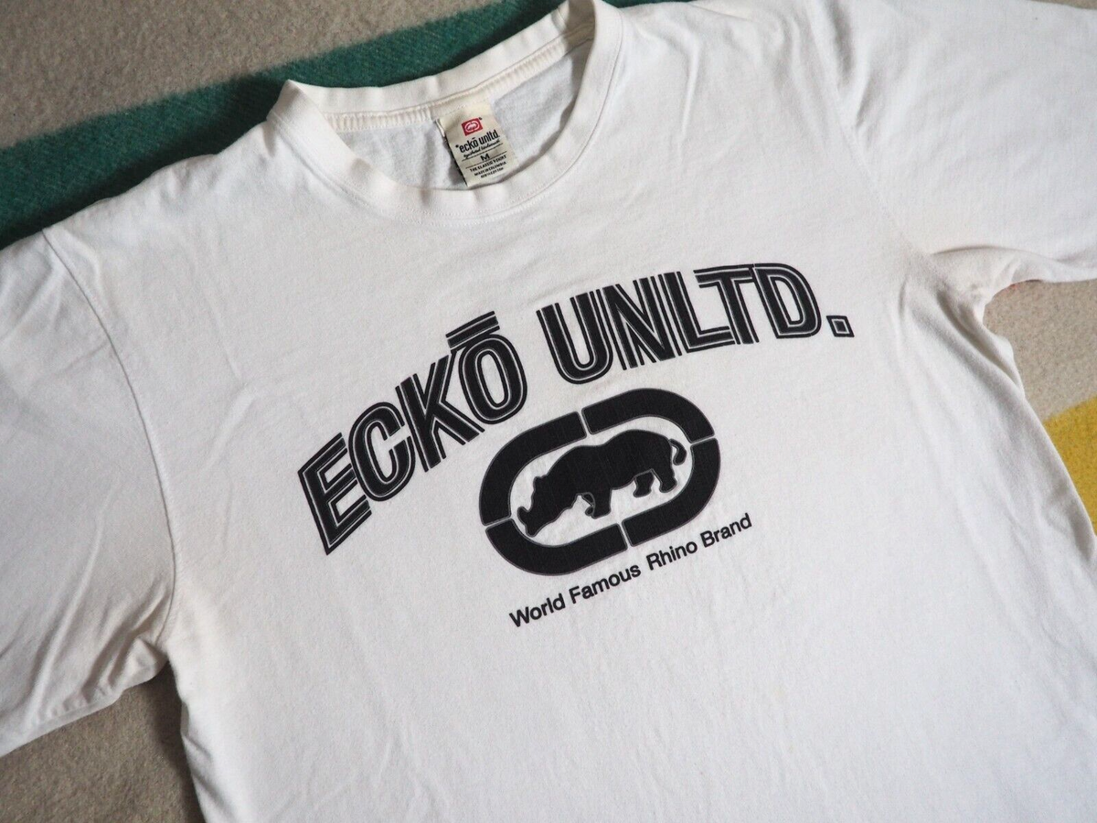 VTG Y2k 2000s Ecko Unltd Rhino Skate Logo Baggy White Tee T VTG Y2k 2000s Ecko Unltd Rhino Skate Logo Baggy White Tee T