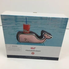 Vineyard Vines Inflatable Drink Holder Pink Blue Whale Pool Beach Floating Beer