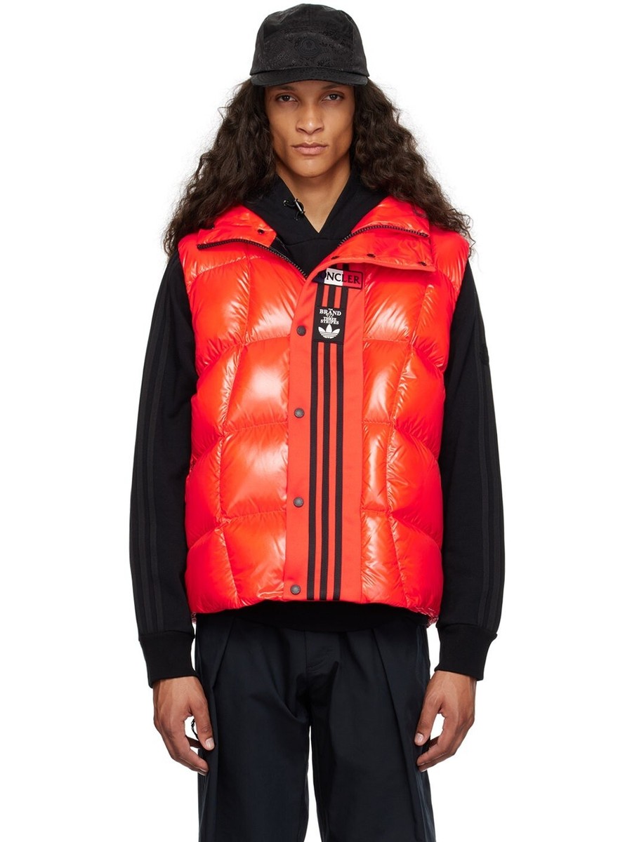 Moncler x Adidas Bozon Down Vest Men's 2/ M Orange Snap Moncler x Adidas Bozon Down Vest Men's 2/ M Orange Snap