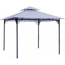 Gazebo Ferro 3x3 Esterno in Ferro Ombreggiante Antivento Bianco Pergola Terrazzo