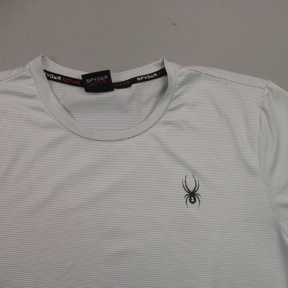 Spyder 衬衫男式中号短袖圆领户外轻便条纹 — 第 2/4 张图片