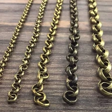 Brass Rolo Chain Round Linked Belcher Chain Neckalce 3mm 4mm 5mm 6mm 7mm Chain