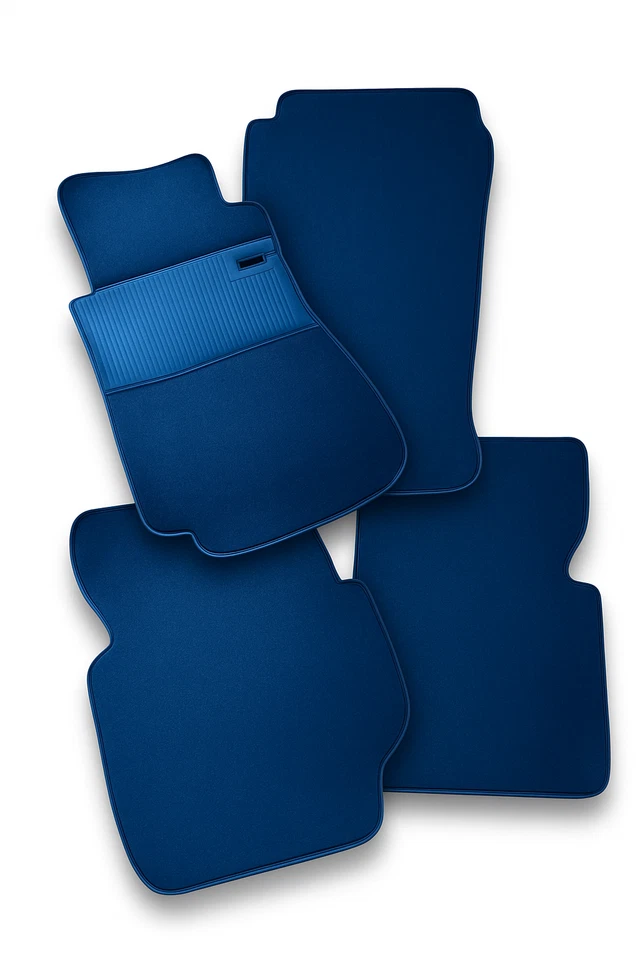 脚垫地毯适用于梅赛德斯奔驰 W123 4 件套蓝色 — 第 2/3 张图片