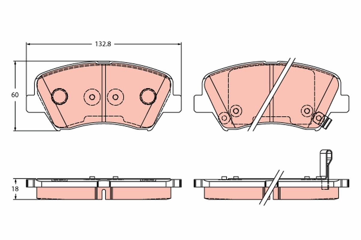 GDB3552 TRW Brake Pad Set, disc brake for HYUNDAI