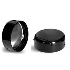 38-400 Black Flip Dispensing Caps with Silver Liner