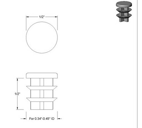 9283K17 Snap-in round plugs tube end cap pack of 20 - Picture 4 of 4