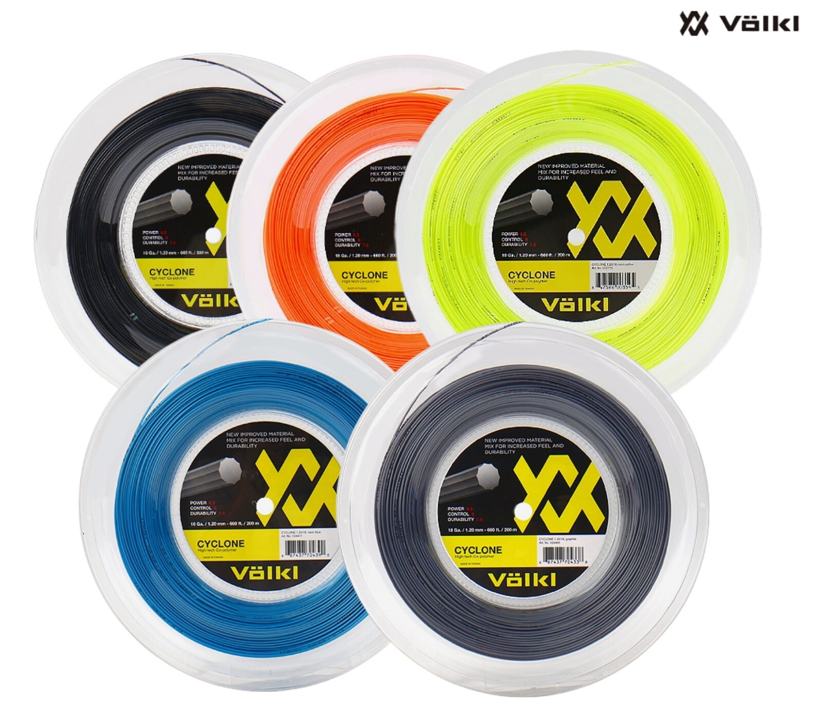 Теннисная струнная ракетка Volkl Cyclone 1,20 мм 18Ga 200 м Ракетка для тенниса с поли струной NWT