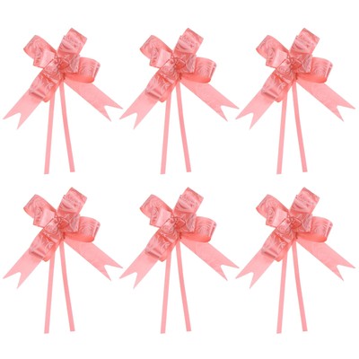 200Pcs 13'' Pull Bows Ribbon Gift Wrapping String Rose Pattern Bow Tie Red