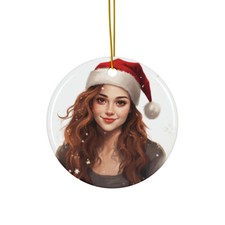 Hanging Ceramic Christmas Tree Ornament - Brittany Design