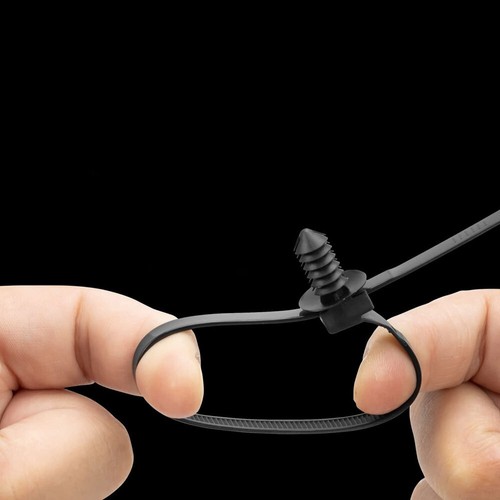 10* Abrazadera de cable para automóvil Clips Manguera Retenedor de cable Cremallera Correa de amarre Nailon Negro - Imagen 8 de 12