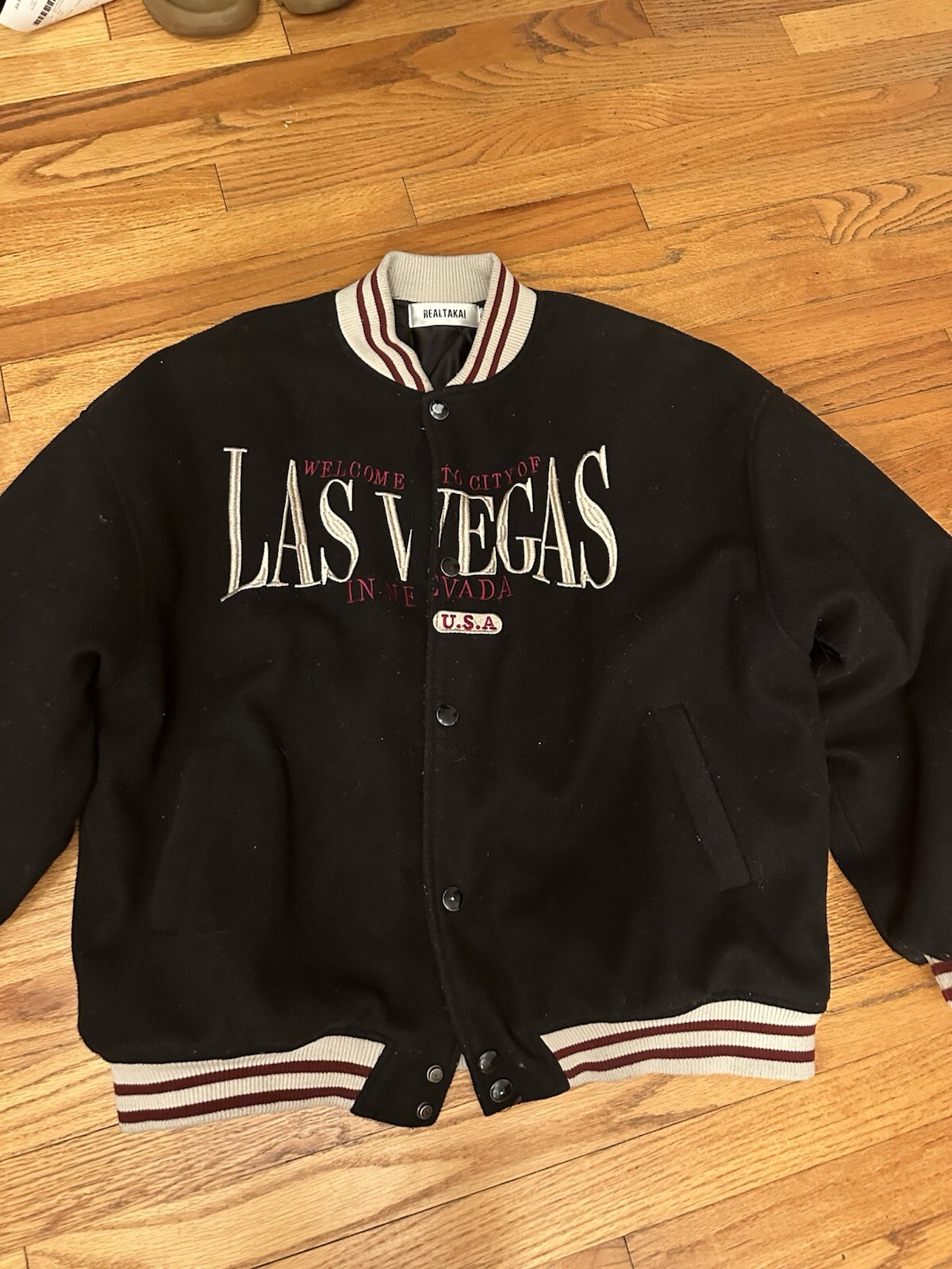 Vintage varsity jacket retro style classic letterman