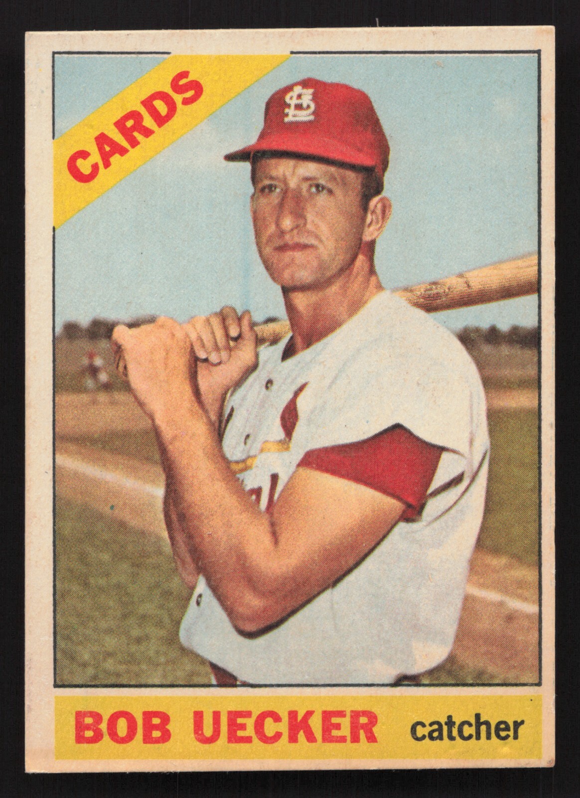 1966 Topps Venezuelan Bob Uecker #91 - St. Louis Cardinals - Vintage PR/FR