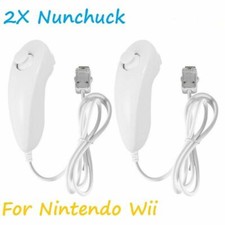 2X NEW WHITE NUNCHUCK NUNCHUK CONTROLLER REMOTE FOR NINTENDO Wii