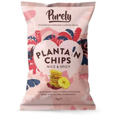 PURELY PLANTAIN Chips Nice & Spicy 75g (Pack of 10)