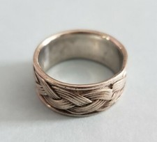 Vintage Sterling Silver 925 NF Braided Size 8 Band Ring