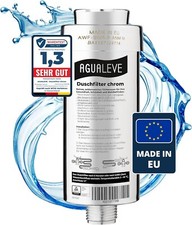 AGUALEVE® Wasserfilter Dusche  | chrom | gegen Kalk, Schwermetalle, Schadstoffe