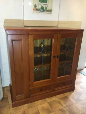 Pine Cabinet With Drawers And Cd Dvd Storage