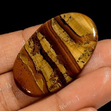 Natural Tiger Eye Loose Gemstone Oval Cabochon For Jewelry 41.5 Ct 38X24X5 mm