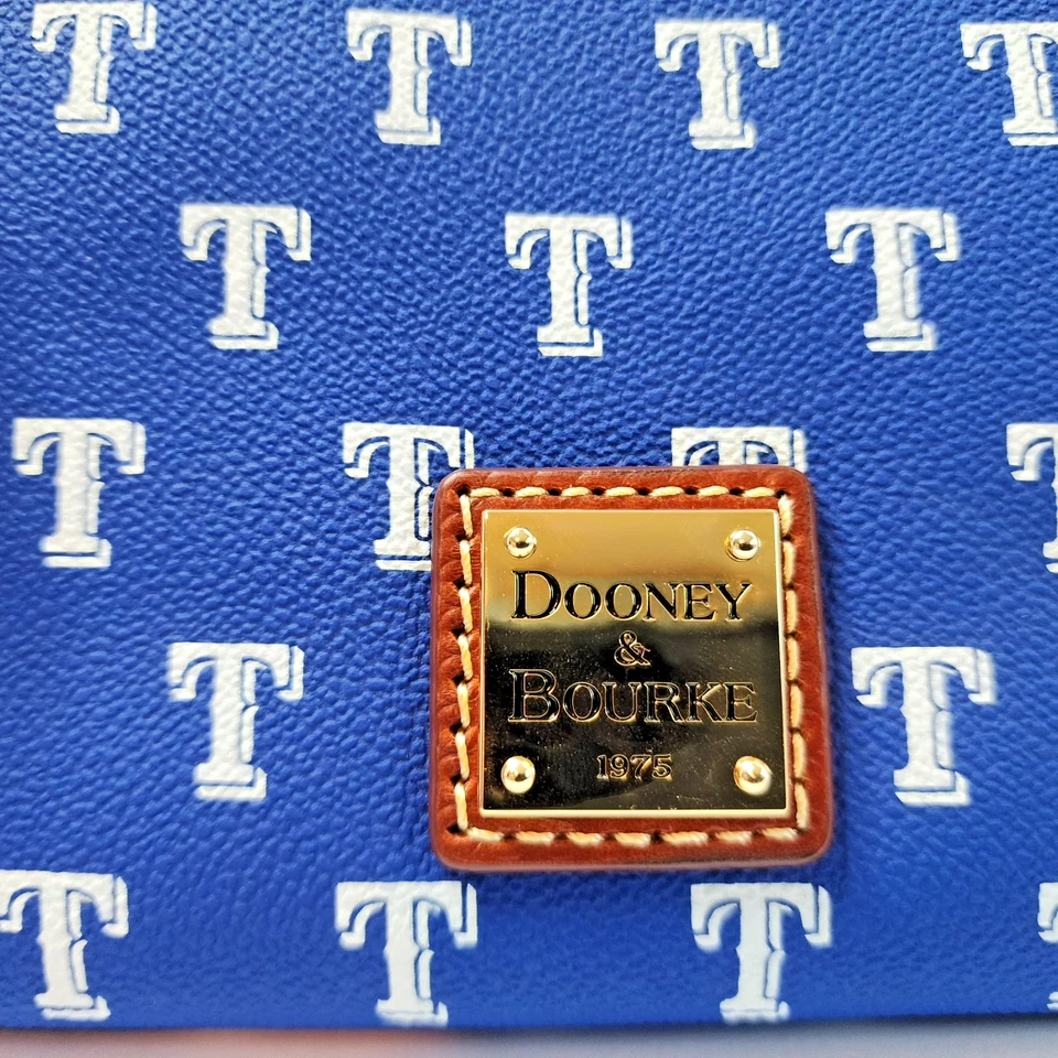 Карта Dooney & Bourke MLB Texas Rangers на двойной молнии через плечо с синим белым логотипом рег. - Изображение 2 из 4