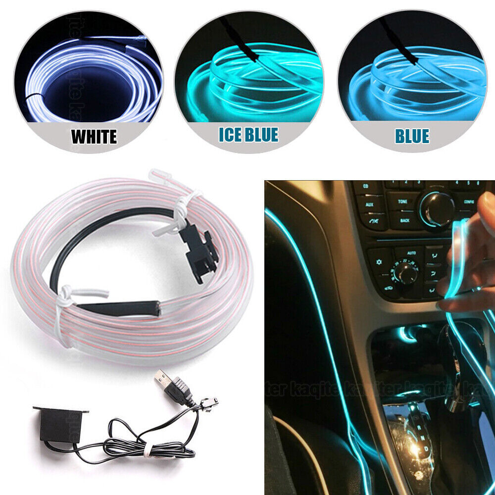 3m/9.8FT LED Car Interior Decorative Atmosphere Lamp Wire Strip Light Accessory
