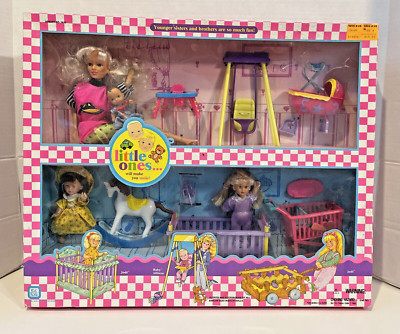 3pc Kid Kore Vintage 1995 Nursey Crib Swing Horse Doll Playset RARE 90s Toy