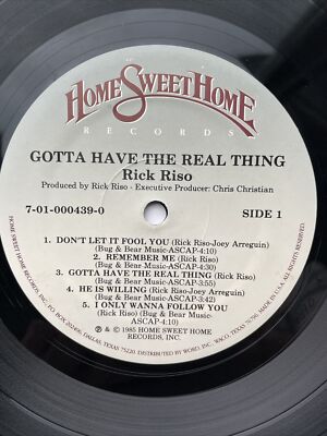 RICK RISO Gotta Have The Real Thing 1985 LP Home Sweet Home AOR
